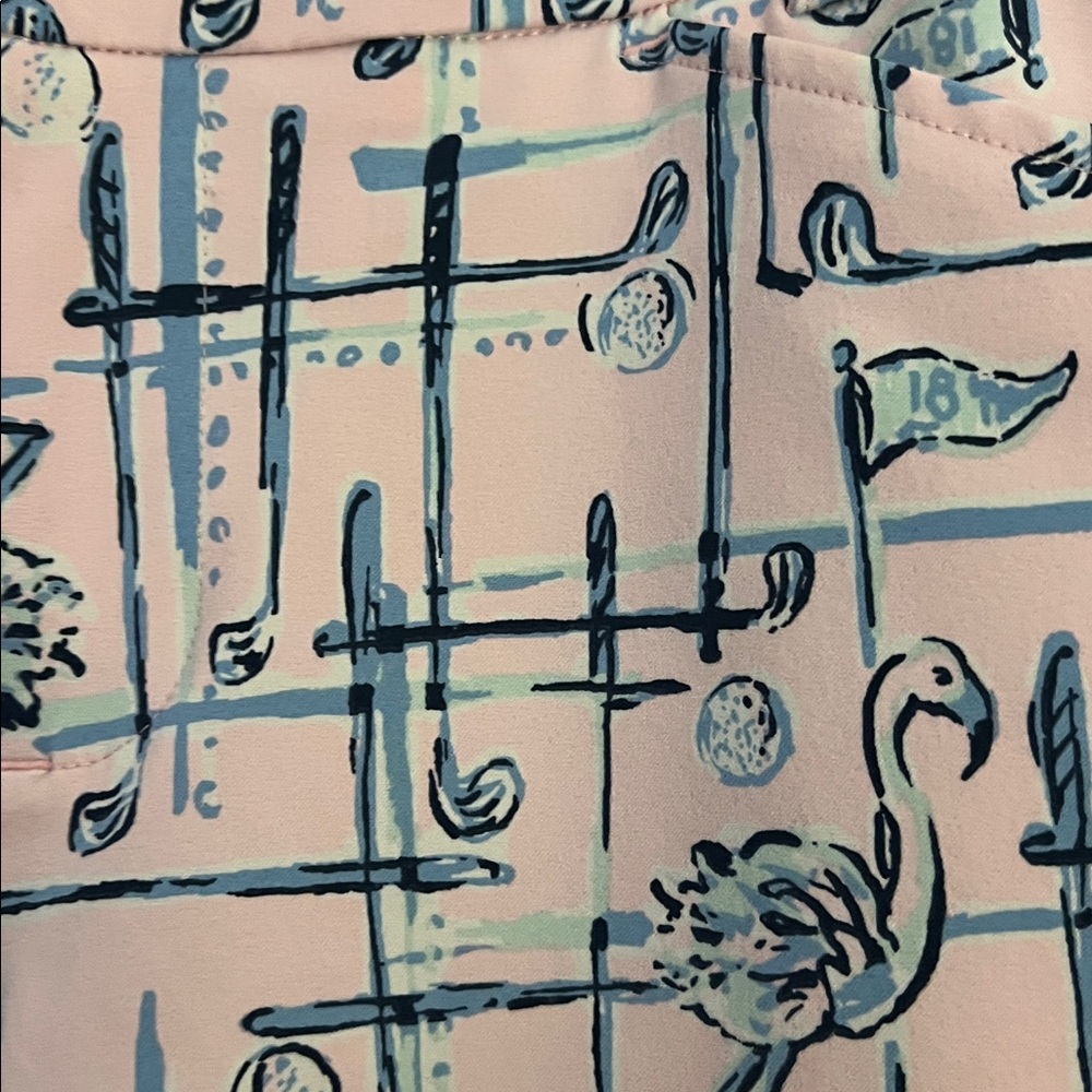Lily Pulitzer Luxletic Talk Birdie to Me Pink Flamingo Women’s Golf Shorts 10 - Picture 2 of 10